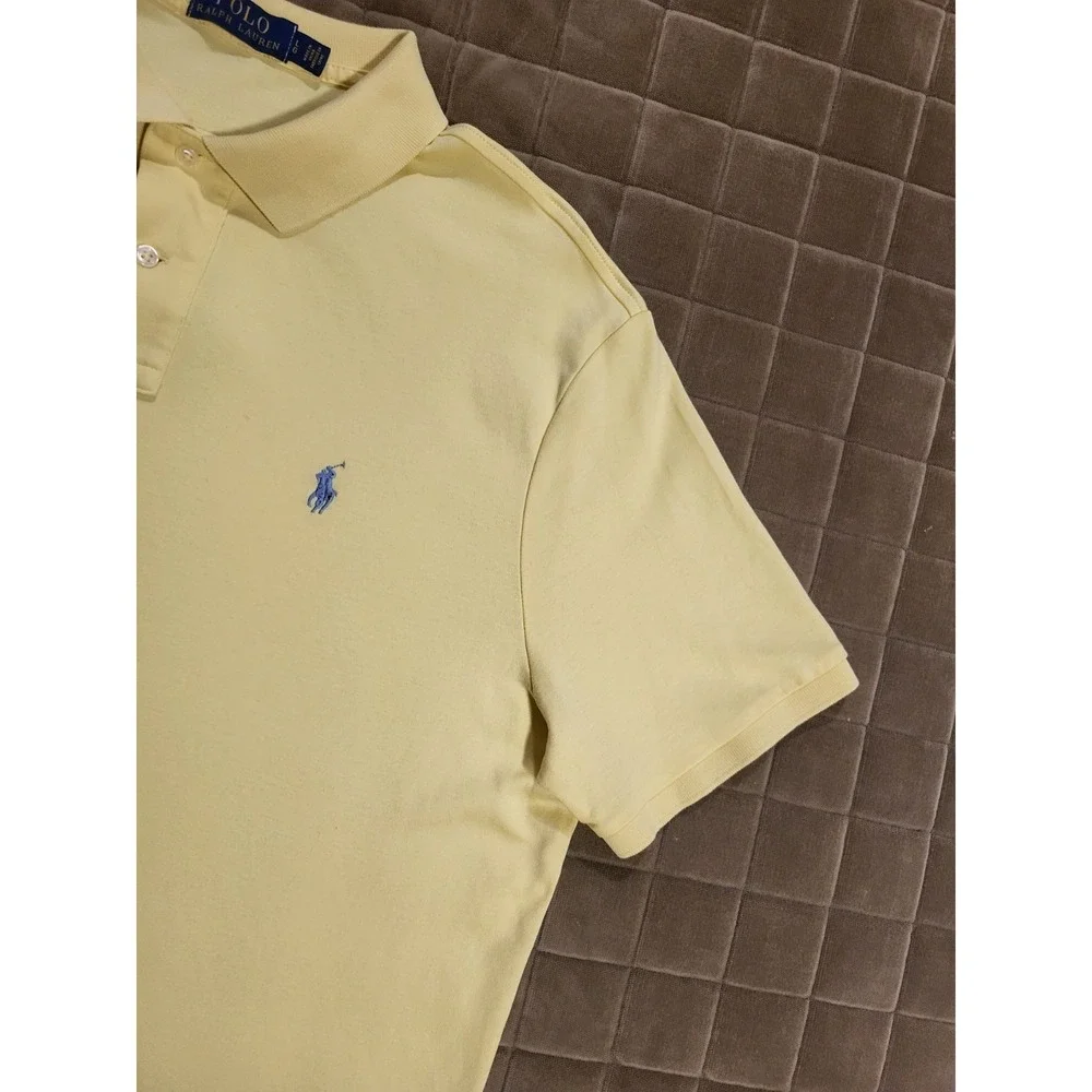Polo Ralph Lauren Polo Shirt Mens Large Classic Fit Neon Yellow Short Sleeve